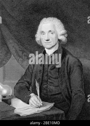 Joseph Priestley (März 24, 1733 - Februar 6, 1804) war ein englischer Theologe, Philosoph, Chemiker, Erzieher, und politische Theoretiker, die über 150 Werke veröffentlicht. Erste wissenschaftliche Priestley's Arbeit, die Geschichte der Elektrizität (1767), wurde von Benjamin Franklin gefördert. Seine berühmtesten wissenschaftliche Forschung wurde auf die Art und die Eigenschaften der Gase. Durch das intelligente Design von Apparaten und sorgfältige Manipulation, Priestley isoliert und charakterisiert acht Gase, einschließlich Sauerstoff und entstanden aus dieser Arbeit seine wichtigste wissenschaftliche Texte: Die sechs Bände von Experimenten und Beobachtungen auf D Stockfoto