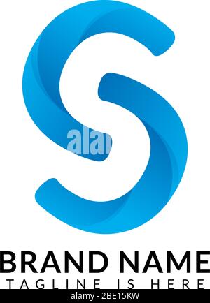 Professionelles S-Zeichen-Logo mit minimalem Farbverlauf. Am besten für jedes professionelle Geschäft, Internet, E-Commerce. Stock Vektor