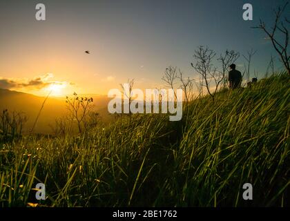Sonnenaufgang am Broga Hill Park, Semenyih Selangor Stockfoto