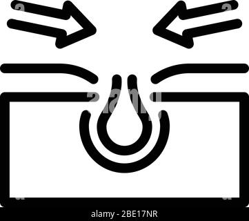 Haarzwiebel und Pfeile Symbol, Outline-Stil Stock Vektor