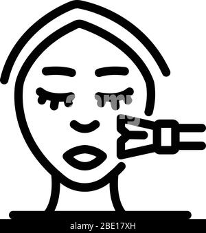 Gesicht und Pinsel für Frauen, Umriss Stock Vektor