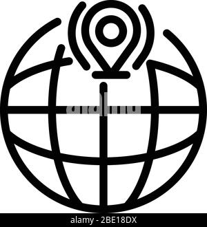 Global Location Symbol, outline Style Stock Vektor