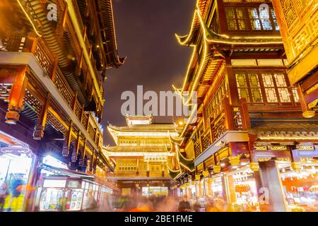 Shanghai, China-Blick auf die traditionellen Yuyuan Garden District. Stockfoto