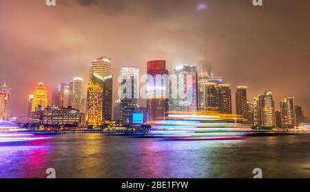 shanghai Skyline Panoramablick, China. Stockfoto