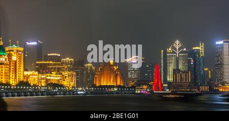shanghai Skyline Panoramablick, China. Stockfoto