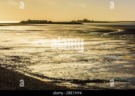 Roa Island, Piel Island und die Südspitze von Walney Island von Barrow-in-Furness, Cumbria Stockfoto