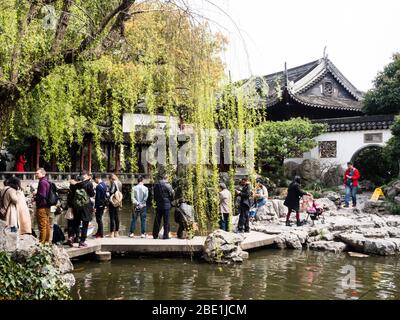 Shanghai, China - 20. März 2016: Frühling im traditionellen Yuyuan Garten Stockfoto