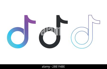 TIK Tok Tik Tok flache Symbole, isoliert auf weißem Hintergrund. TikTok-Logo. Vektorgrafik Folge 10 Stock Vektor