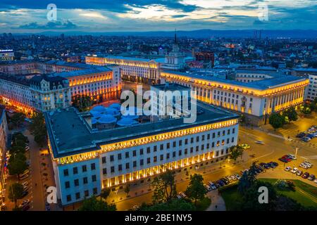 Europa, Bulgarien Sofia, Gebäude der Nationalversammlung, Luftaufnahme Stockfoto