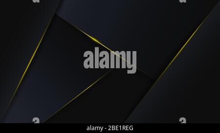 Abstrakter Luxus polygonalen dunkelblauen Hintergrund mit goldenen Linien. Stock Vektor