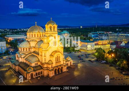 Europa, Bulgarien, Sofia, Alexander Newski Russisch-orthodoxe Kathedrale, Luftaufnahme Stockfoto