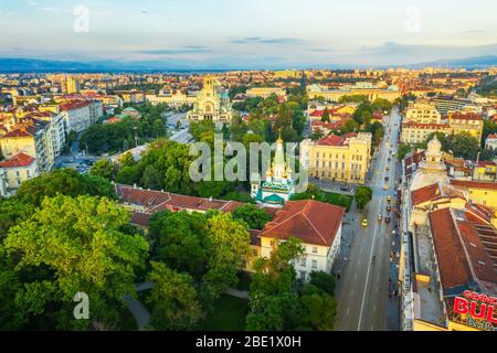 Europa, Bulgarien, Sofia, Alexander Newski und St. Nikolai Russisch orthodoxe Kathedrale Stockfoto
