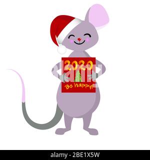 Maus niedlichen Baby Charakter Jahr der Maus Jahr der Ratte chinesischen Tierkreis Tier Haustier. Stock Vektor