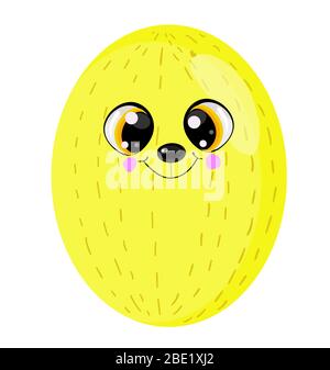 Melone Mango Charakter Maskottchen Cartoon Vektor Illustration. Stock Vektor