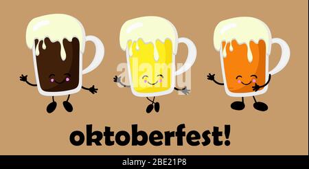 Oktoberfest Design Vektor Vorlage für Banner, Poster, Flyer, Menüs, etc. MULTI-ZEICHEN.. Stock Vektor