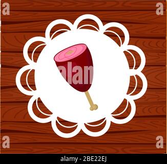 Schweinebraten Knöchel Symbol in flachem Stil isoliert auf weißem Hintergrund Vektor-Illustration. Stock Vektor
