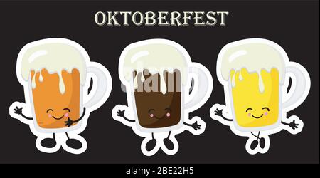 Oktoberfest Design Vektor Vorlage für Banner, Poster, Flyer, Menüs, etc. MULTI-ZEICHEN.. Stock Vektor