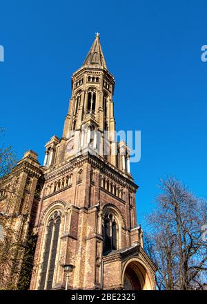 Zionskirche Berlin evangelische Kirche Außen- und Kirchturm, der Zion Kirche in Neo-Romantic Stil mit Terrakotta Ziegel in Mitte, Berlin Stockfoto