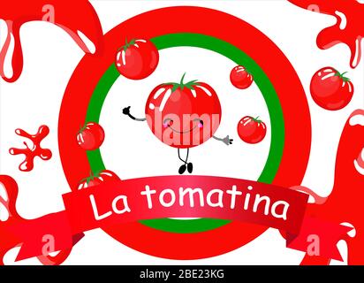 Abstrakte Entwürfe für das spanische Festival la tomatina.. Stock Vektor