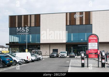 In ganz Großbritannien - Neuentwicklung - Marktwanderung - in der blühenden Stadt Chorley, Lancashire Stockfoto