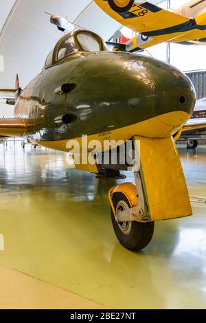 Nahaufnahme eines Gloster Meteors im RAF Museum Hendon Stockfoto