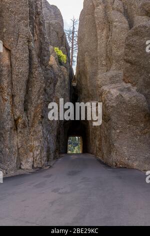 Needles Eye Tunnel in den Black Hills von South Dakota. Stockfoto