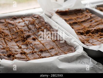 Fudge wird auf Veronica Farm, Bryher, Isles of Scilly gemacht Stockfoto