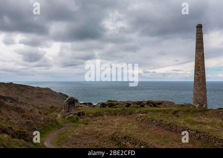 Botallack Mine, UNESCO-Weltkulturerbe, Penwith Peninsula, Cornwall, Großbritannien Stockfoto