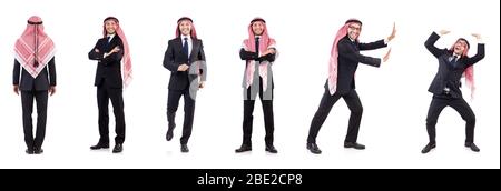 Die arabischen Menschen isoliert auf weißem Stockfoto