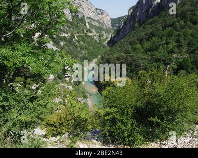 Verdon Fluss in einem tiefen Canion in europa Frankreich Stockfoto