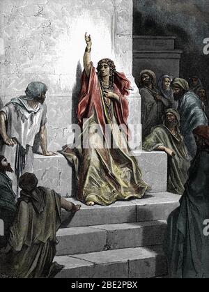 'La prophetesse Debora' (Prophetin Debora) Gravure tiree de 'Bible' illustre par Gustave Dore (1832 - 1883) 1865 Sammlungs-Grundsammlung Stockfoto
