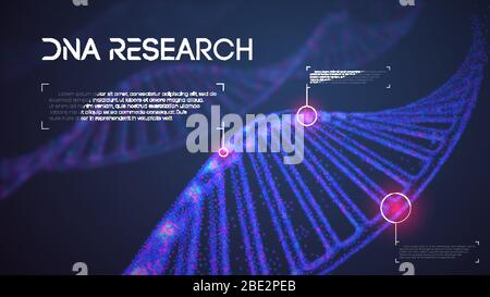 Genom-dna Vector Illustration. DNA-Struktur EPS 10. Genomsequenzierung Konzept der Gvo und Genom bearbeiten. Pharmazeutische Chemie und DNA-Forschung Stock Vektor