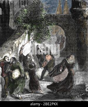 Persecutions des juifs sous le regne de Philippe le Bel (1285-1314) de France : 'arrestations et expulsions des juifs de France apres la saisie de Leu Stockfoto