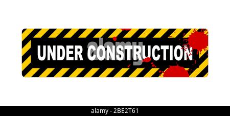 Eine Abbildung eines im Bau befindlichen Zeichen Stockfoto