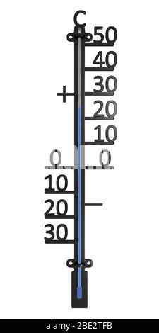 Ein Bild eines isolierten einfachen Thermometers Stockfoto