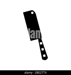 Metzgermesser, schwarz minimalistisch flach Vektor Illustration Symbol, Symbol für Metzgerei, Koch und Kochen Stock Vektor