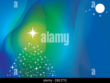 Blau Vektor Hintergrund-Design von weihnachtsbaum Stock Vektor