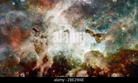 Der Adlernebel in der Tiefe. Elemente dieses Bildes, die von der NASA bereitgestellt wurden Stockfoto