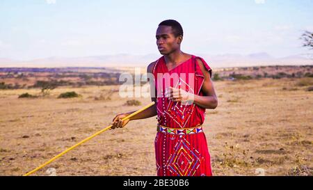 Afrikanischer Stammesmann Stockfoto