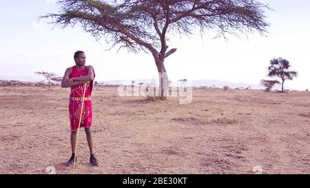 Afrikanischer Stammesmann Stockfoto