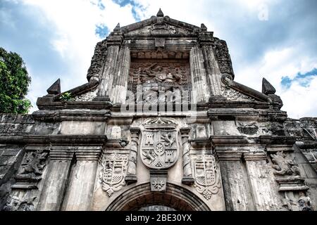 Haupttor zur Festung Fuerte de Santiago in Intramuros, Manila, Philippinen Stockfoto