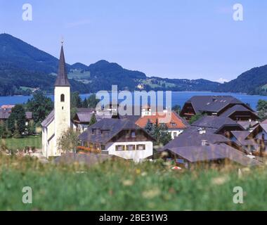 Fuschl bin siehe Urlaubsort am See Fuschlsee, Salzburger Land, Österreich Stockfoto