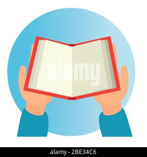 Hände mit koran Buch heilig offene Ikone Stock Vektor