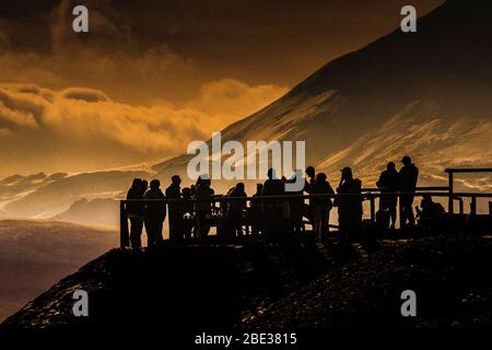 Aussichtspunkt Auf Das Feuchtgebiet Des Putana-Flusses, Atacama-Wüste, Chile Stockfoto