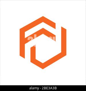 Vorlage für das ursprüngliche fv-Logo oder vf-Logo Stock Vektor