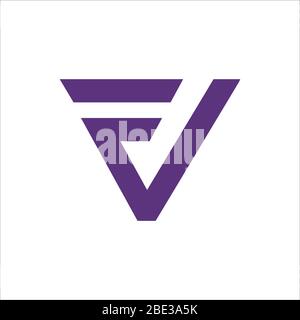 Vorlage für das ursprüngliche fv-Logo oder vf-Logo Stock Vektor