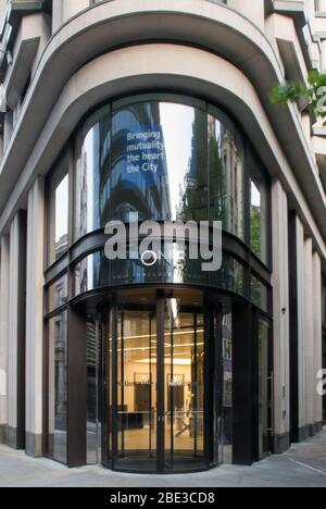 Eckfenster aus Stein Verkleidung Beleuchtung 1 Threadneedle Street, Cornhill, London EC2R von Woods Bagot Architects Stockfoto