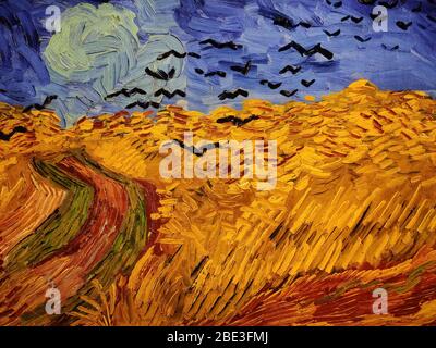 Lissabon, Portugal, 28. Februar 2020. Erste Ausstellung in Portugal durch das Van Gogh Museum - eine einzigartige und multisensorische Reise durch das Leben von Van Gogh. Stockfoto