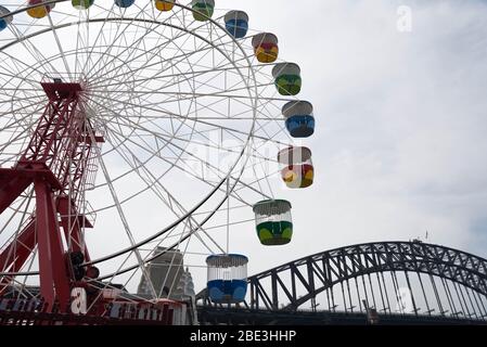 Karussell im Sydney Luna Park Stockfoto