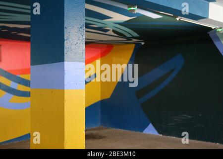 Parken im Souterrain. Saint-Gervais-les-Bains. Haute-Savoie. Frankreich. Stockfoto